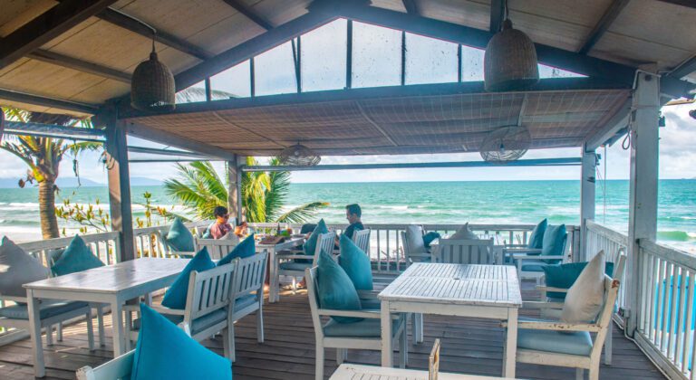 Upper deck seating area at The DeckHouse An Bang Beach Hoi An