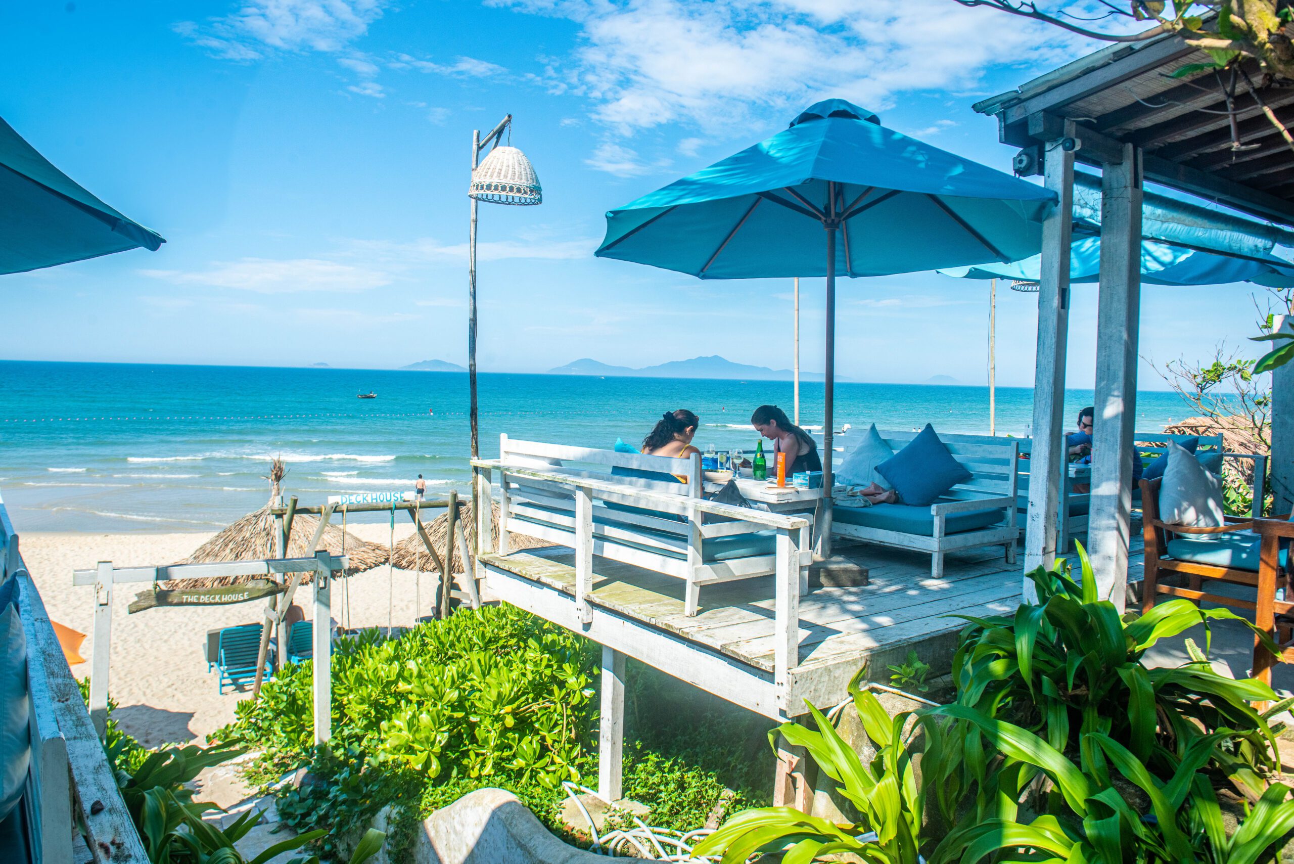 Front deck loungers at The DeckHouse An Bang Beach Hoi An, Vietnam